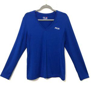 FILA SPORT Live Motion Royal Blue Long Sleeve Active Workout Top